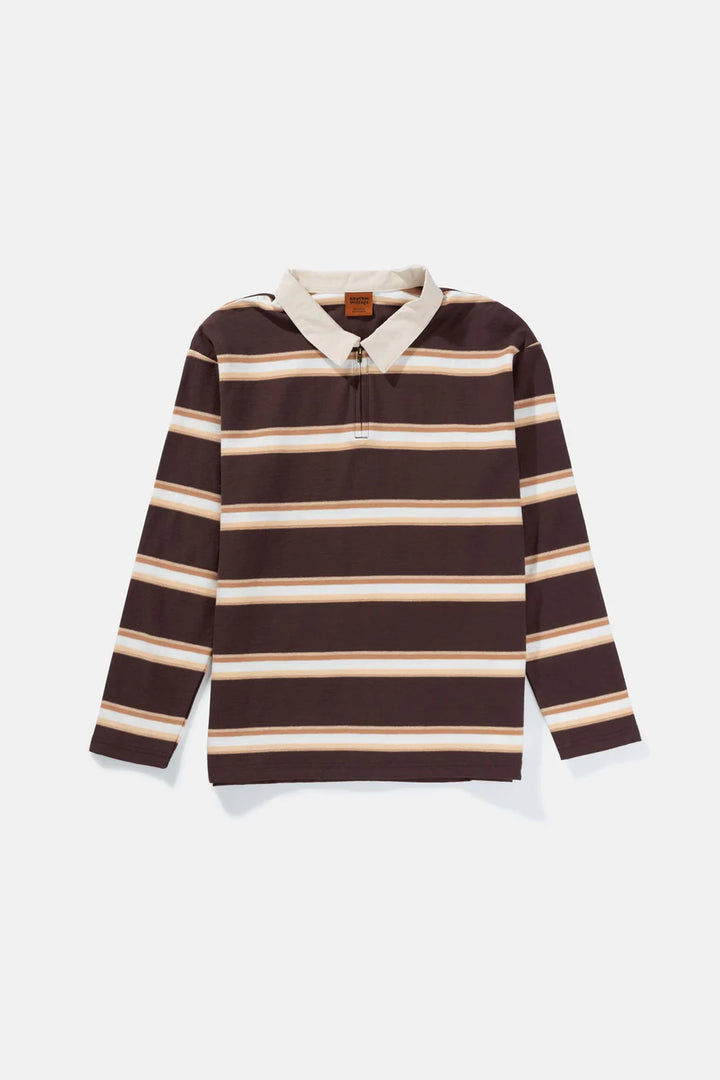 Vintage Stripe Polo - Chocolate