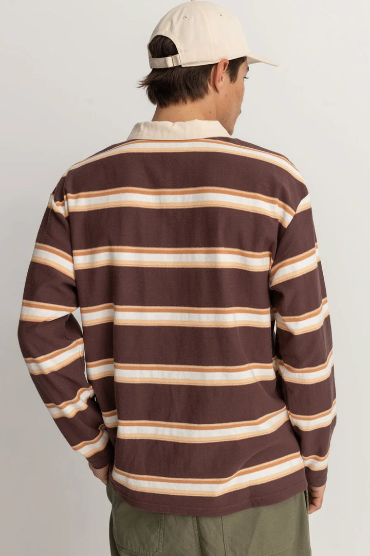 Vintage Stripe Polo - Chocolate