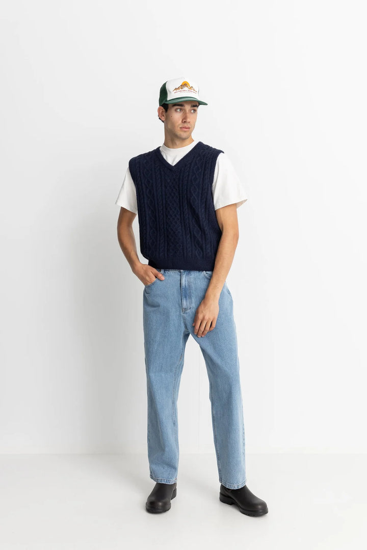 Mohair Knit Vest - Navy