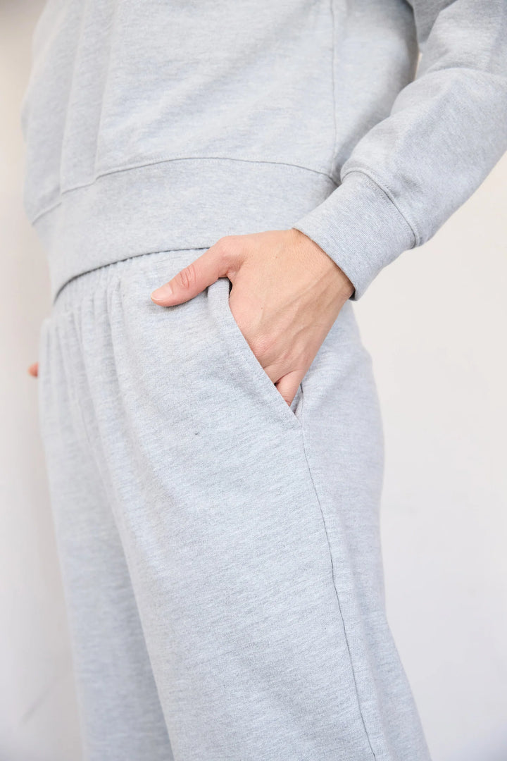 Wide Leg Sweatpants - Heather Grey