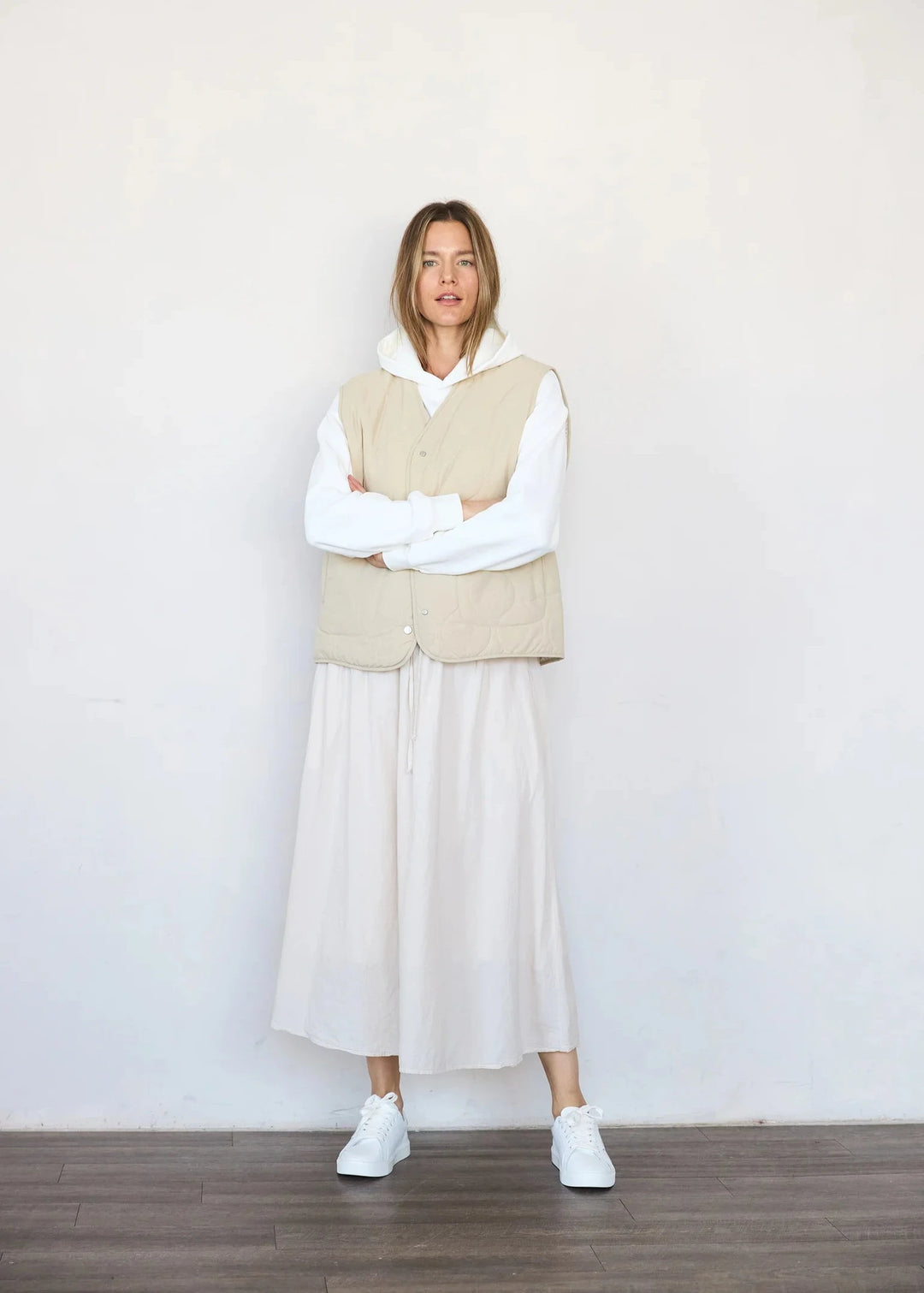 Quilted Vest - Beige