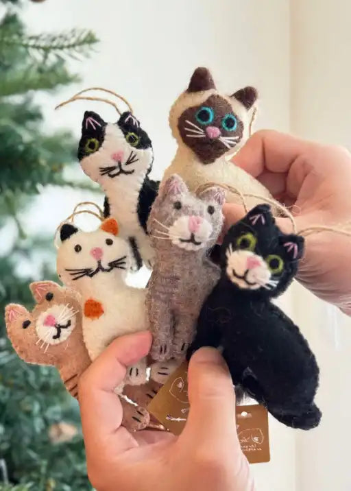 Stitched Cat Ornament - Siamese