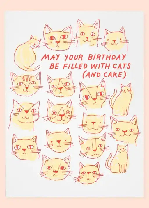 Cats And Cake Birthday Card