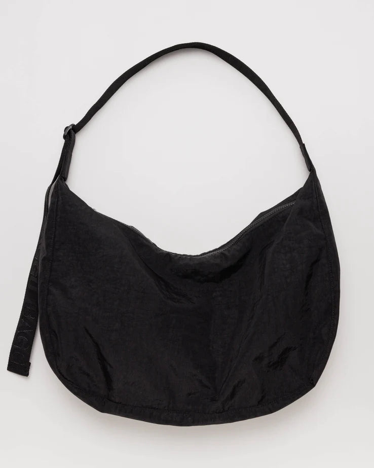 Large Nylon Crescent Bag - Black