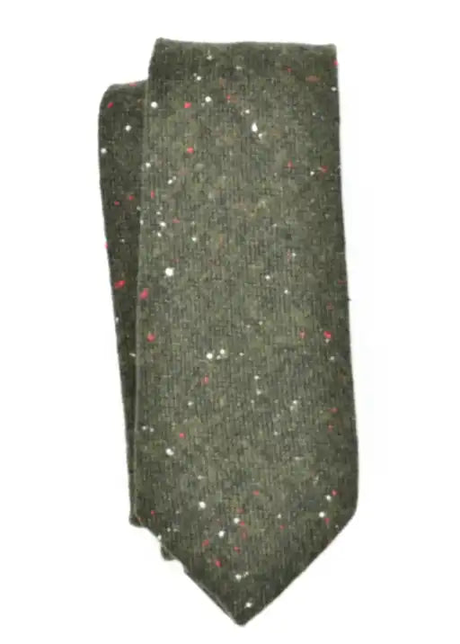 Necktie - Speckled Dark Green Wool