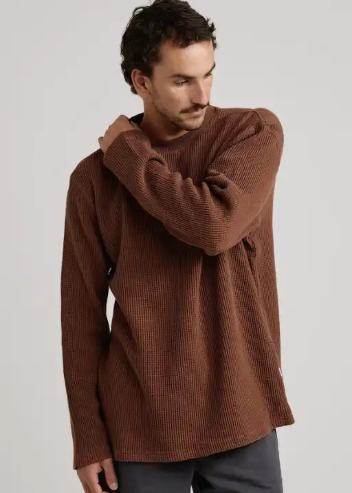 Waffle Knit Shirt - Chocolate