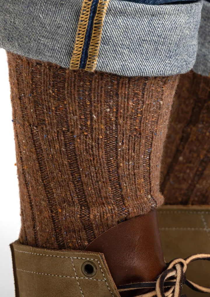 Wool Silk Boot Socks - Timber