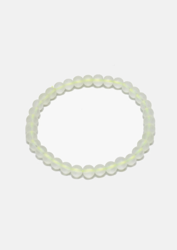 Frosted Glass Bead Stretch Bracelet