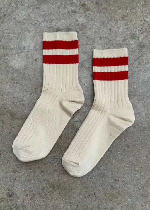 Her Varsity Socks - Red