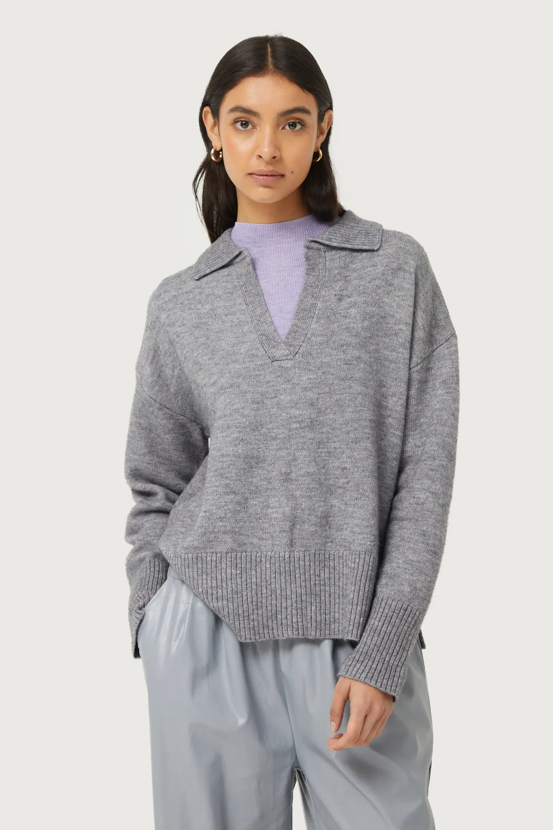 Grey Polo Neck Sweater