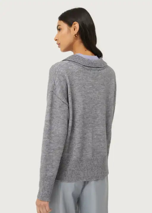 Grey Polo Neck Sweater