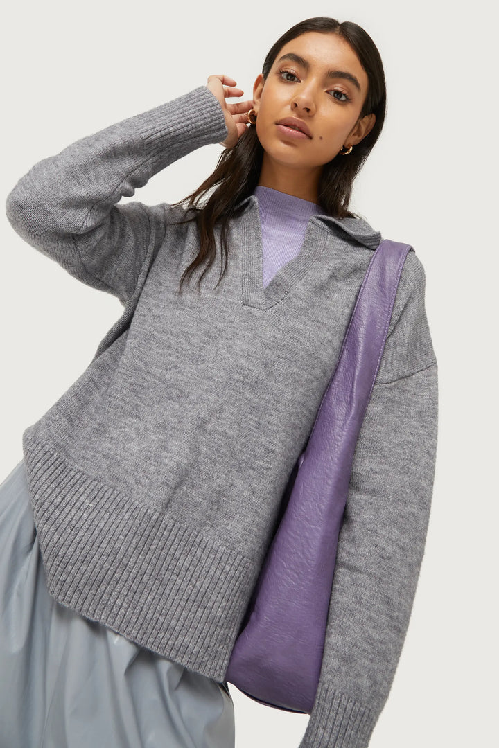 Grey Polo Neck Sweater