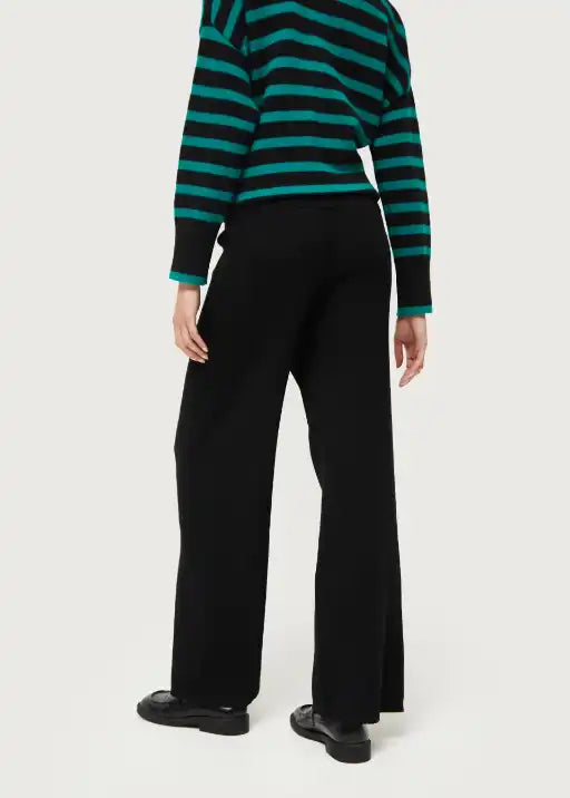 Black Knit Straight Trousers