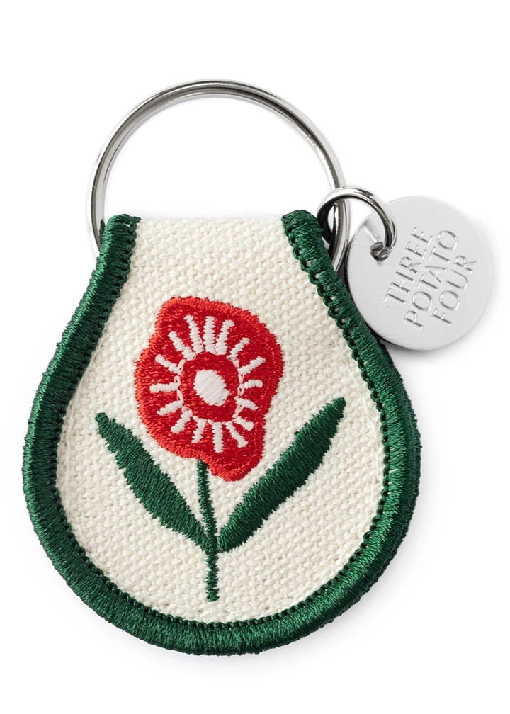 Patch Keychain - Poppy Flower