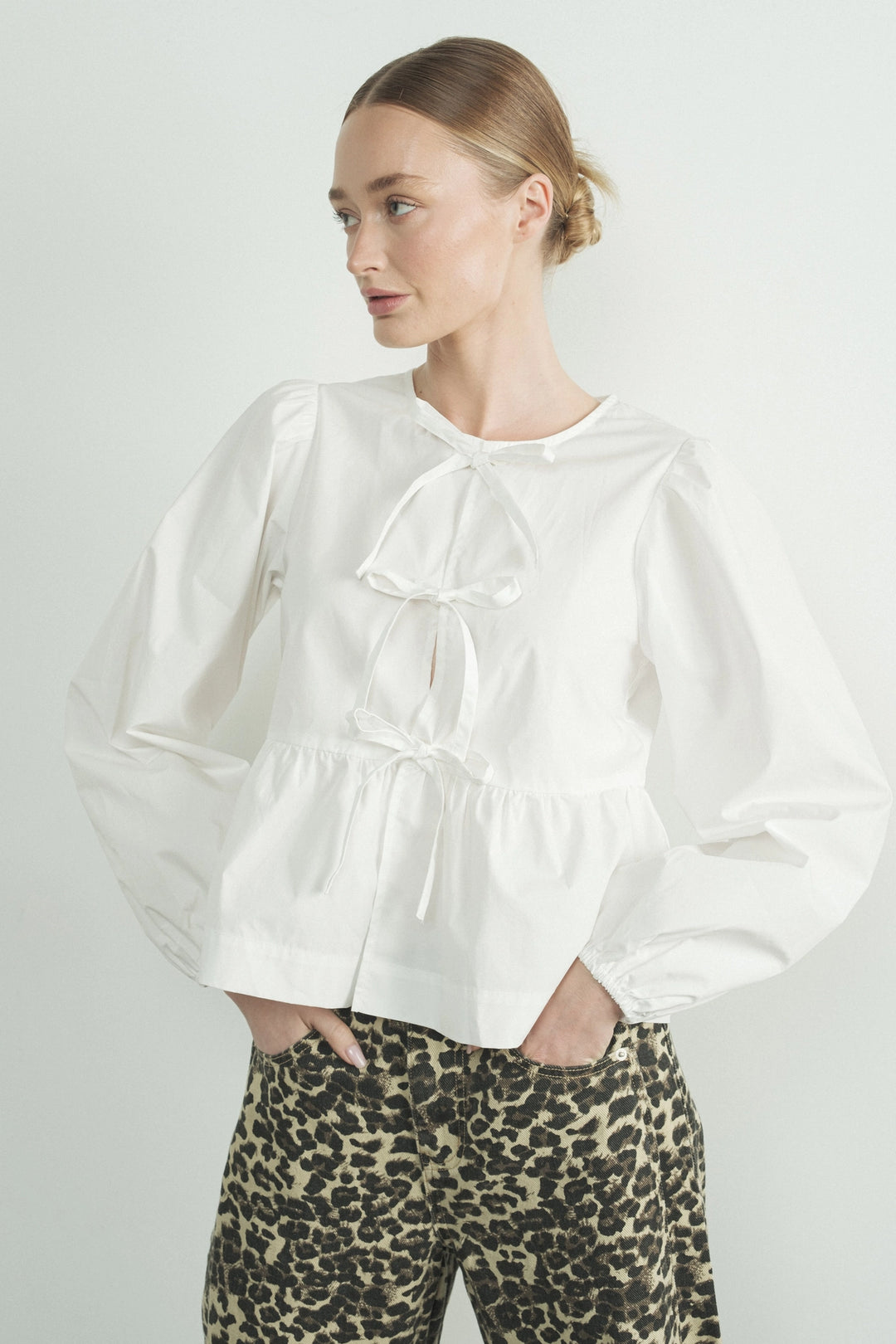 Bow Tie Blouse - White