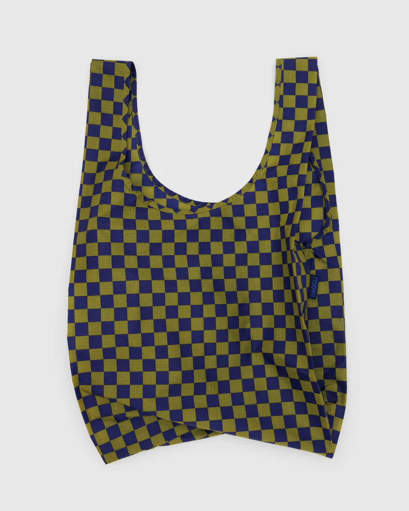 Standard Baggu - Pear + Navy Check