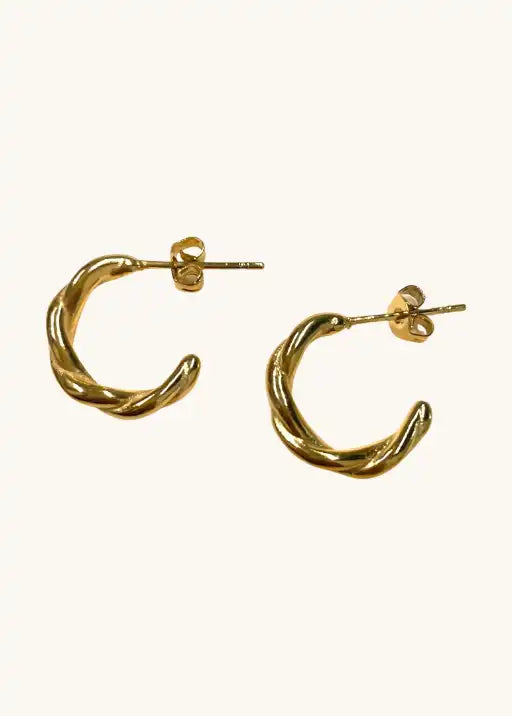 Capri Twist Hoops - Gold