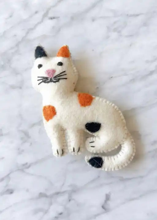 Stitched Cat Ornament - Calico