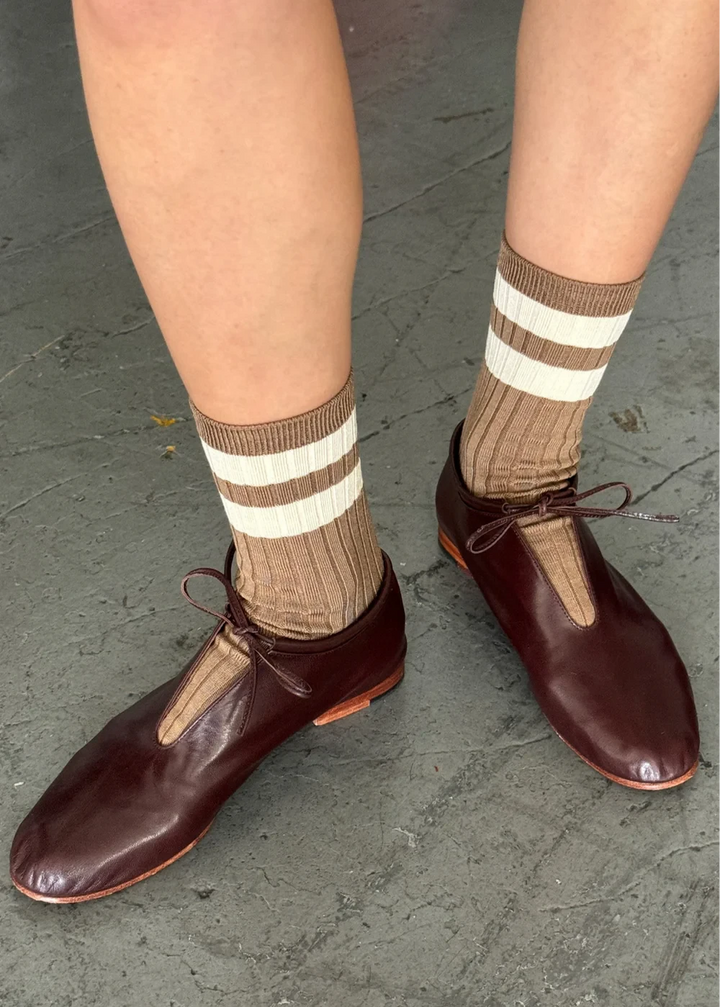 Her Varsity Socks - Toffee