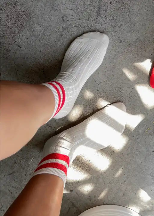 Her Varsity Socks - Red