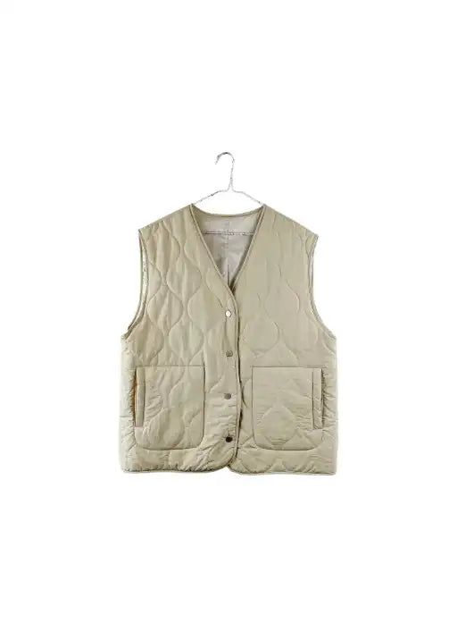 Quilted Vest - Beige