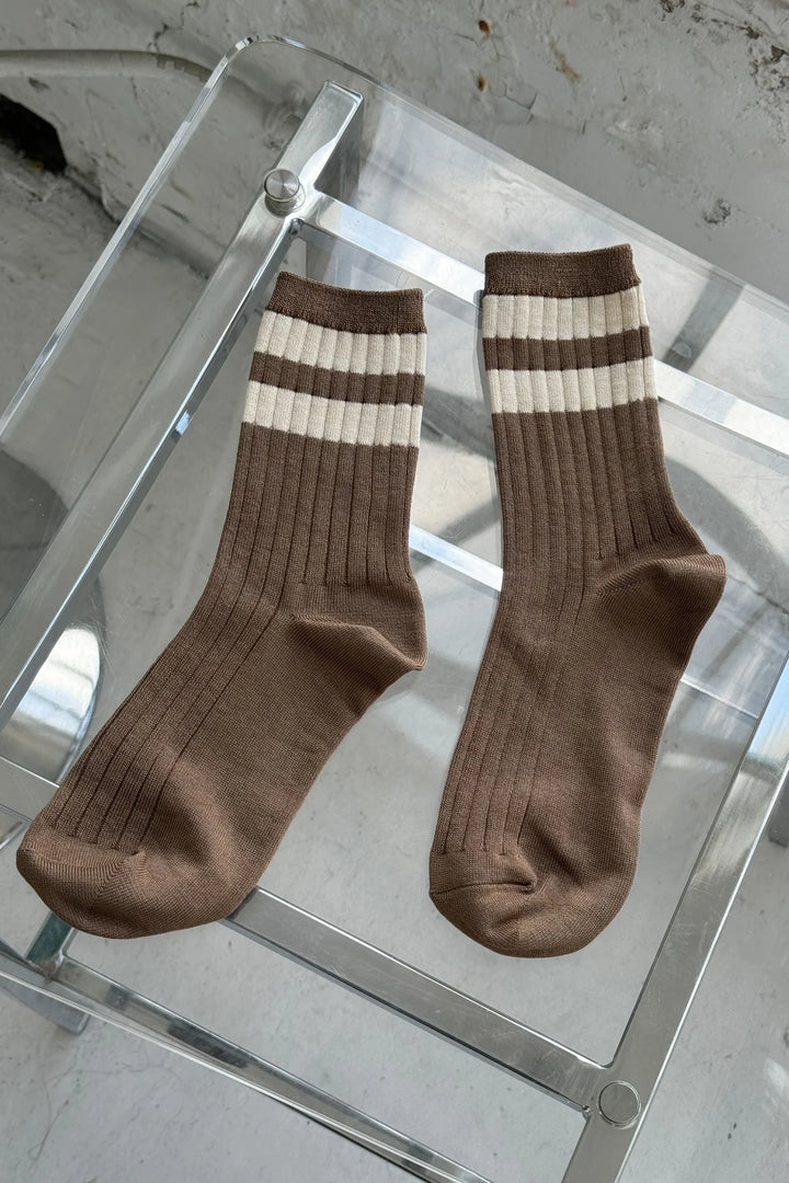 Her Varsity Socks - Toffee