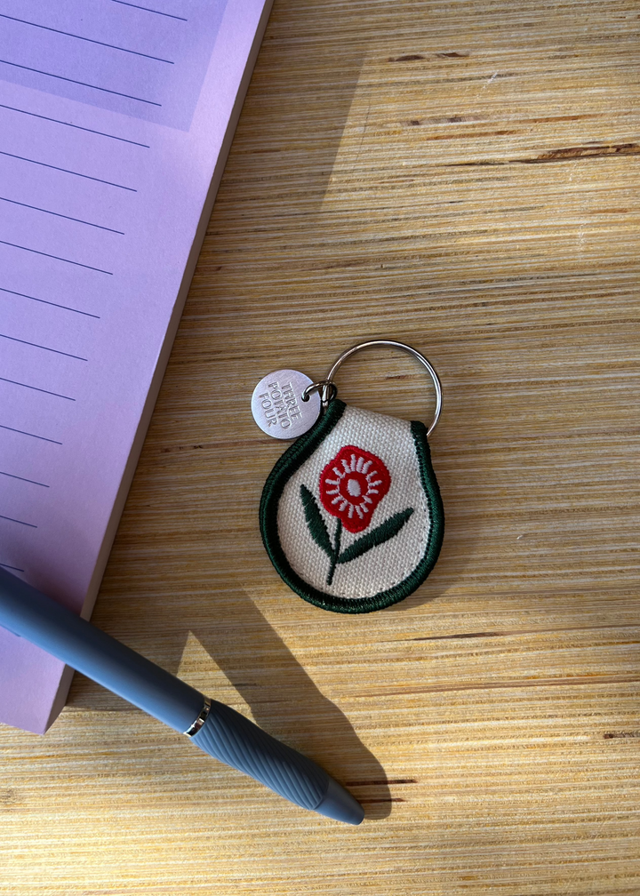 Patch Keychain - Poppy Flower