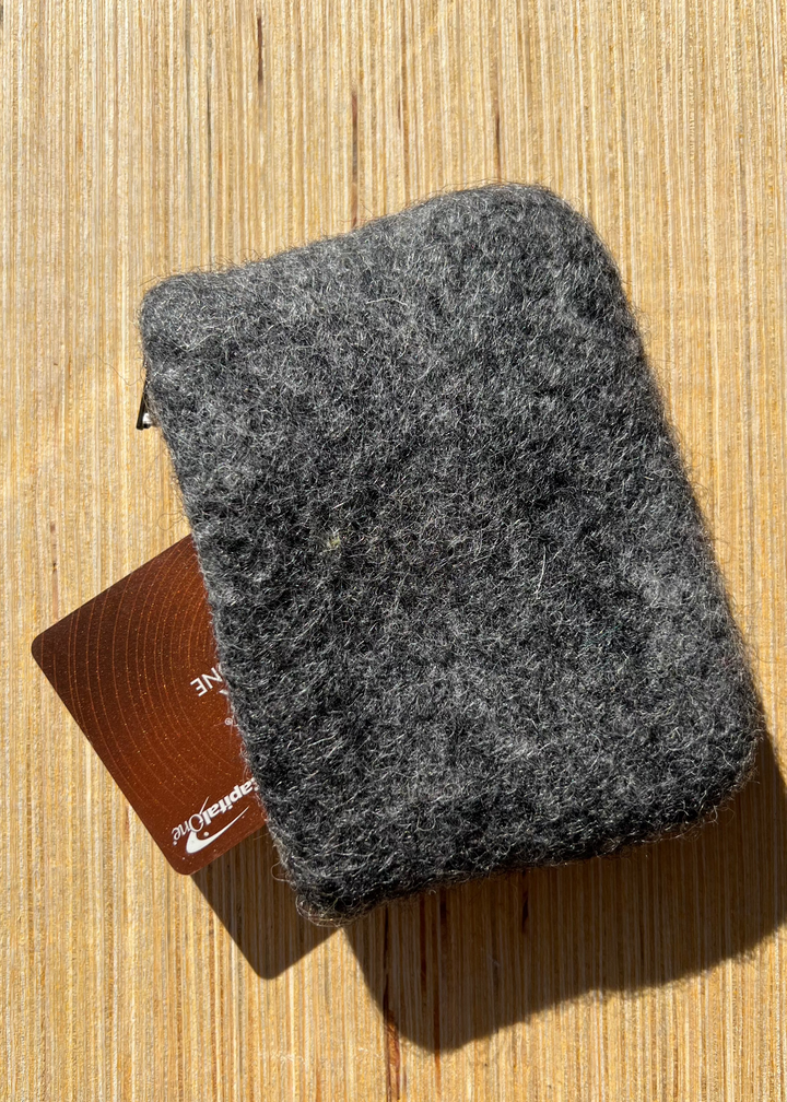 Wool Coin Pouch - Dark Grey