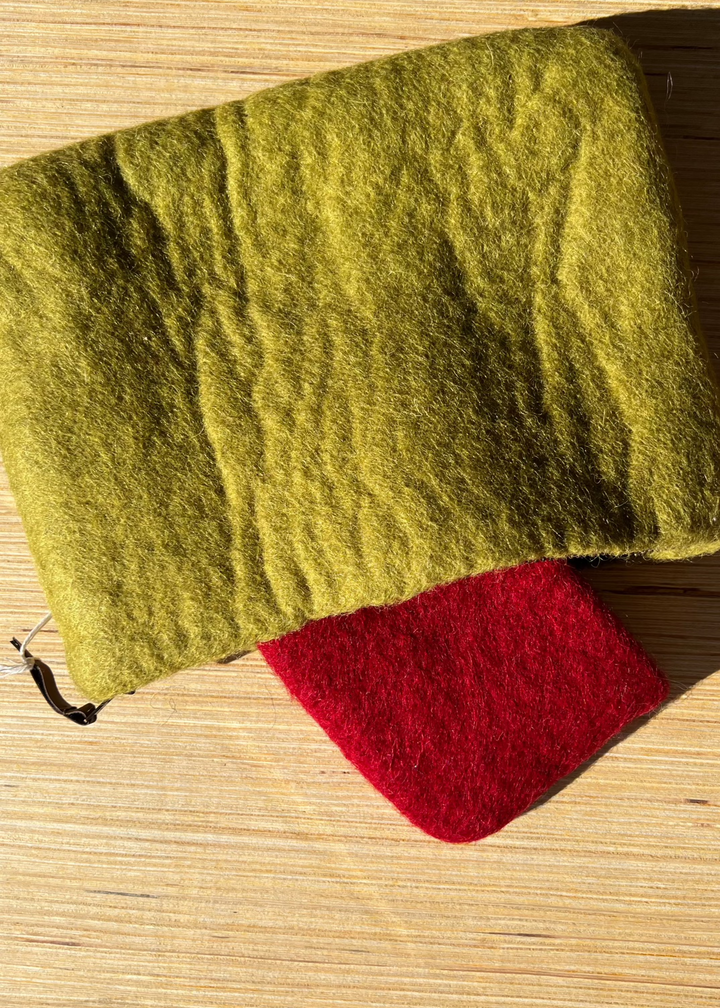 Wool Zipper Pouch - Chartreuse