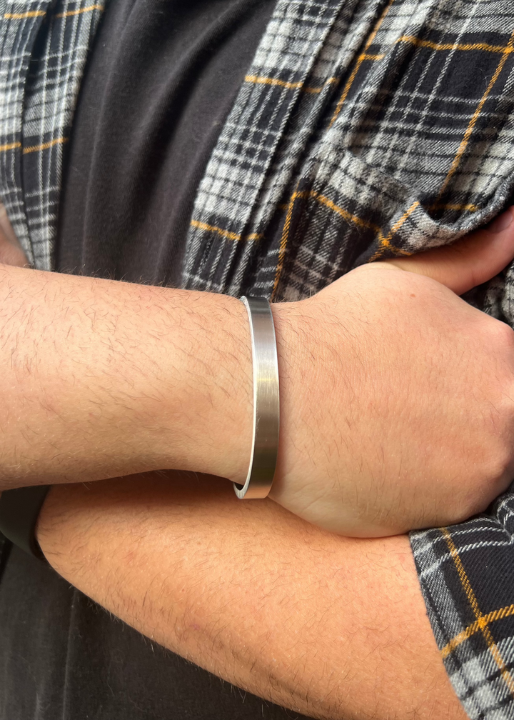 Wide Cuff Bracelet - Steel