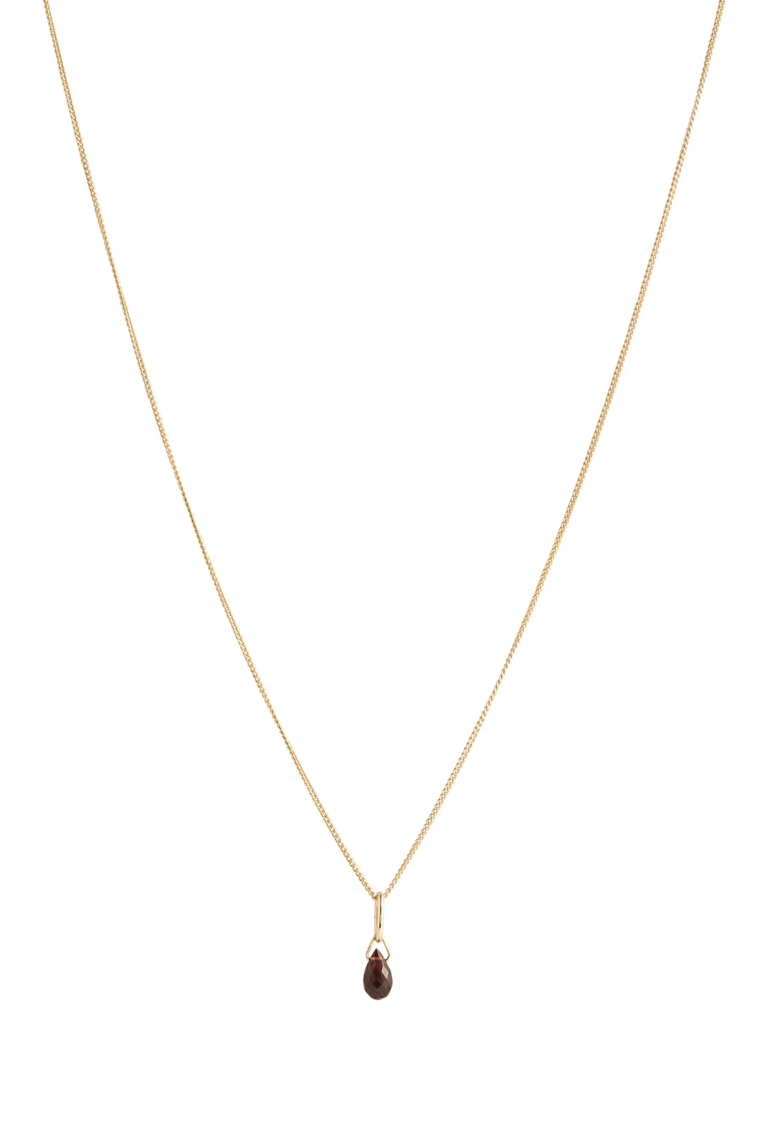 Sila Garnet Drop Necklace - Gold