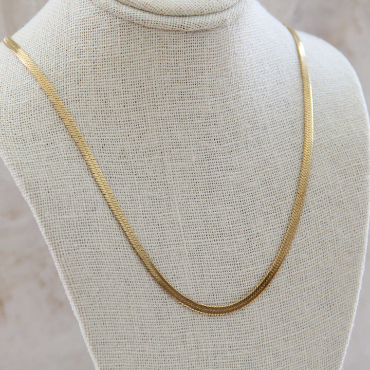 Herringbone Chain Necklace 3mm - Gold