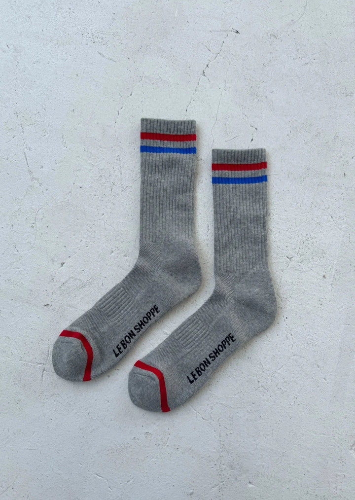 Extended Boyfriend Socks - True Grey