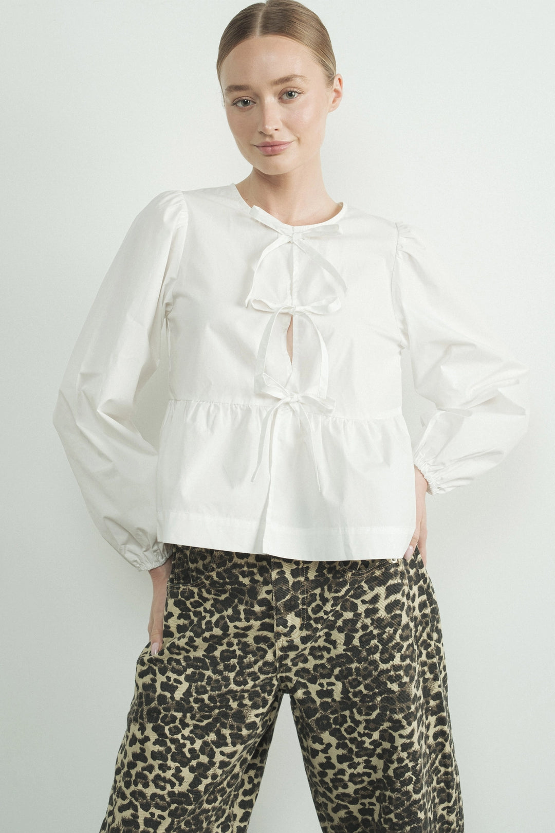 Bow Tie Blouse - White