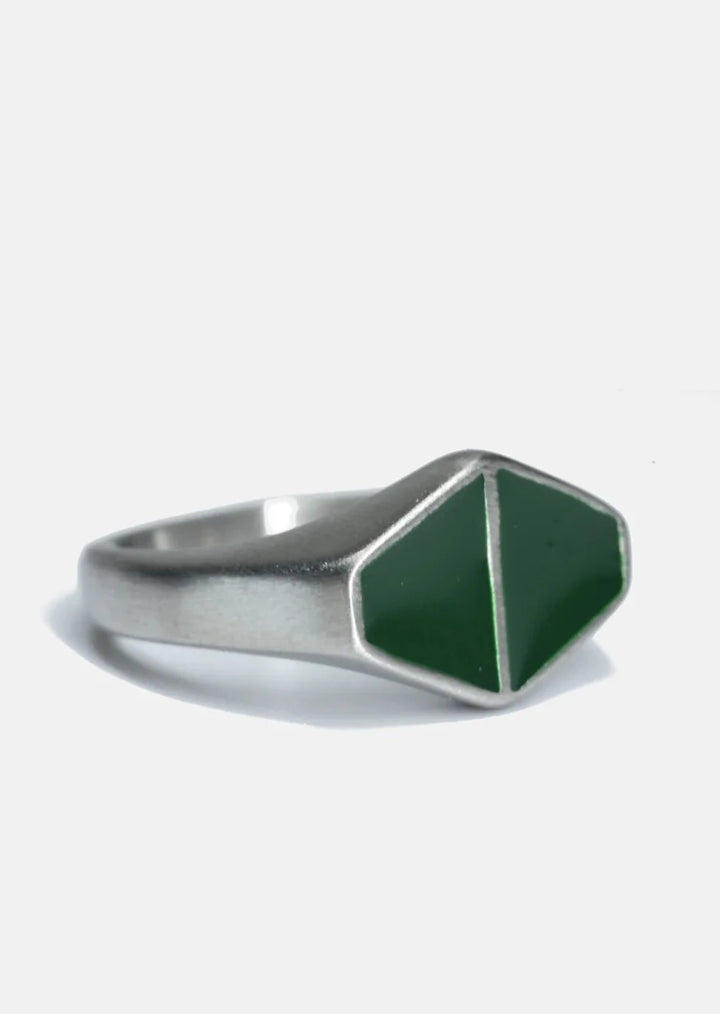 Green Duo Triangle Ring