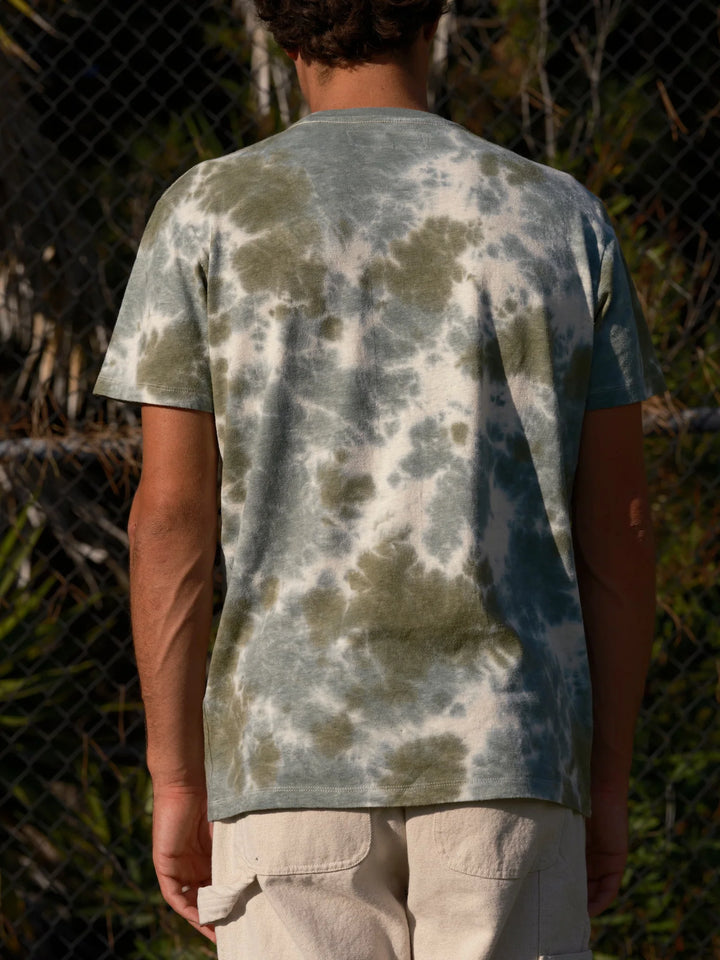 Hemp Pocket Tee - Aqua / Green Tie-Dye