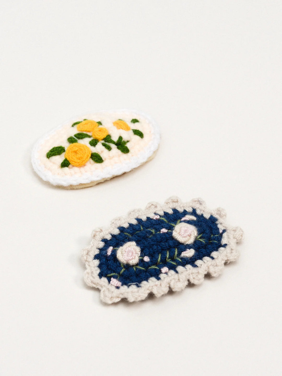 Polly Crochet Hair Clip - Yellow/ White Floral