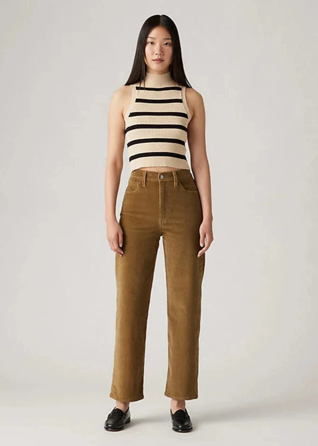 Ribcage Straight Ankle Jeans - Ermine Corduroy