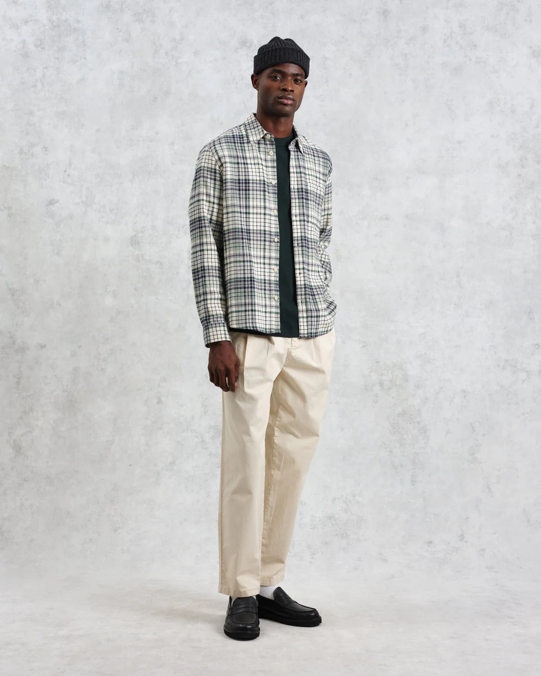 Shelly Flannel Shirt - Navy/ Green